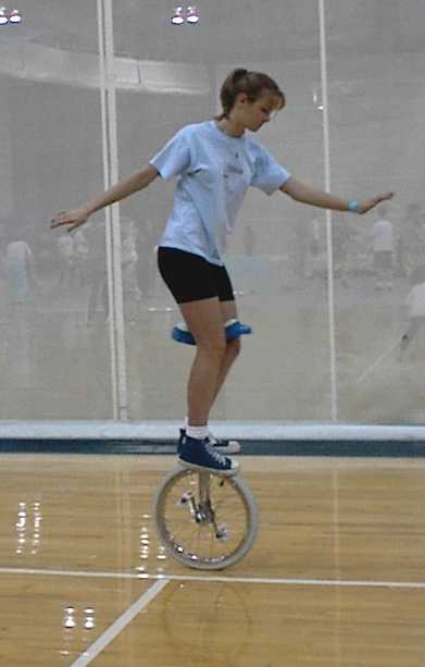 Graceful Irene, stand-up wheel walking.